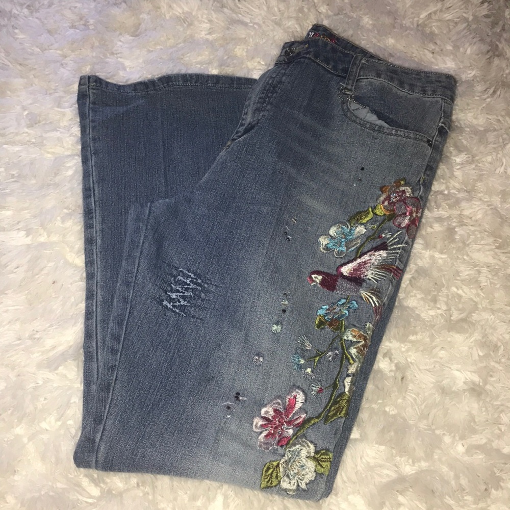 Floral Embellished Jeans